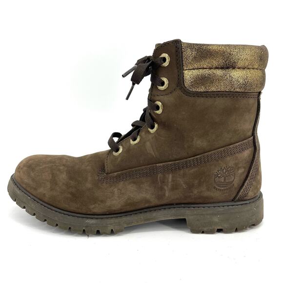 Timberland NEW Women's Brown Waterproof Suede Double Collar Boots (EU40 /  US9) - Picture 1 of 8
